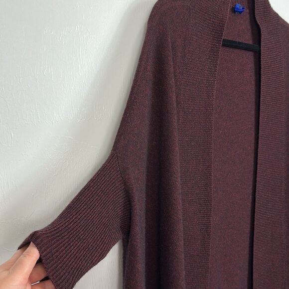 Kit And Ace 3/4 Sleeve Open Front Cardigan In Wine Burgundy Size M/L - Picture 2 of 6